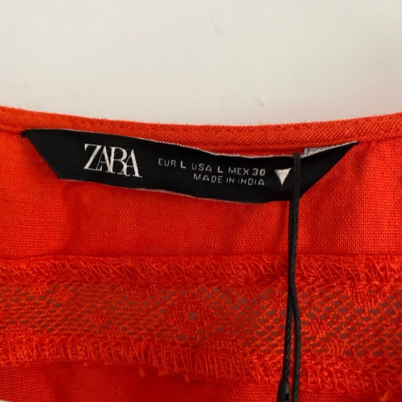 Zara orange embroidery peplum crop jacket Nwt - Picture 6 of 8